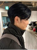 センターパートビジかじメンズカットナチュラル韓国風コンマヘア
