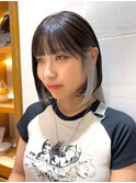綺麗なラインのボブ×インナーカラー◎
