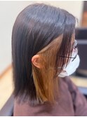 20代30代40代インナーカラーベージュストレートロブヘアー