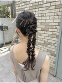 編みおろしヘアアレンジ