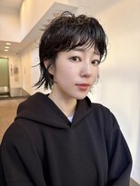 トリッカ 銀座(tricca)&nbsp;黒髪/ショートウルフ/ニュアンスパーマ/伸ばしかけヘア