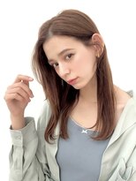 ロングレイヤーグレージュカラー透明感ベージュ20代30代40代銀座