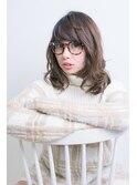 ラベンダーミルクティー刈り上げマッシュショートくすみベージュ