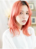 チェリーレッド個性的ロングウルフレイヤーc7志木10代20代30代