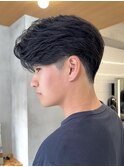 メンズセンターパート