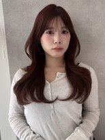 ミレバイジェニー (mirae by geny)&nbsp;レイヤーカットのくびれヘア×ピンクブラウン　r