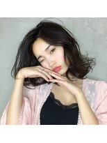 リンクス トウキョウ(LINKS TOKYO)&nbsp;黒髪ボブ　ニュアンスパーマ　外ハネボブ　タンバルモリ