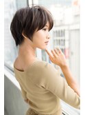 エアリー ダークブラウン 黒髪 ショート