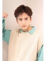 ネイビー(NAVY)&nbsp;女子ウケ〇 爽やかアップバング ウェーブパーマ