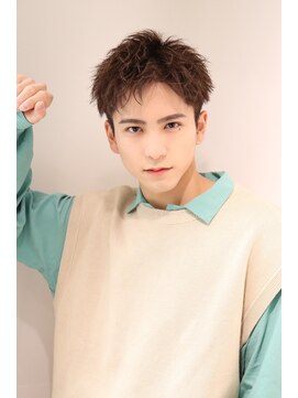 ネイビー(NAVY) 女子ウケ〇 爽やかアップバング ウェーブパーマ