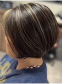 大人可愛いハイライト白髪ぼかし/立体感up/春日部/30代40代50代