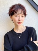 前髪長め大人小顔ショート30代40代50代　藤沢