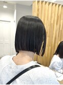 ホワイトグレージュミニウルフデジタルパーマチェリーブラウン