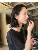 ミディアムボブ × ニュアンスパーマ