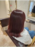 カーディナルレッド　ワインレッド　20代30代髪質改善大人可愛い