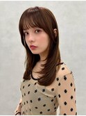 イメチェン/似合わせカット/フルバング/レッドブラウン/中野