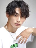 ニュアンス波巻きスパイラルパーマセンターパート