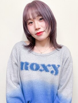 ザ ドッツ(THE DOTS) ハイトーンベージュ ラベンダー 顔周りレイヤー ミディアム