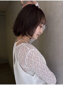 くびレイヤーボブルフネビージュ小顔ワンレンこなれミディ