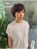 ショート40代大人ショートボブ透明感白髪ぼかしくせ毛50代