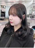 おくれ毛ミディアム韓国ヘア前髪_ba580942