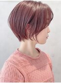 Say.くびれショートクールショートピンクベージュ前髪イメチェン
