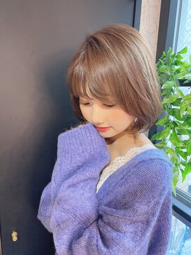 ロンドプランタン 恵比寿(Lond Printemps) 【Lond佐野】大人かわいい小顔耳かけアッシュブラウン大人ボブ