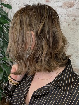 ルーファス 恵比寿 渋谷(Ruufus) ハイライトカラーニュアンスボブ【Ruufus恵比寿渋谷】3159