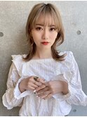 20代30代40代 大人可愛い透明感ウルフヘアハイトーンカラー