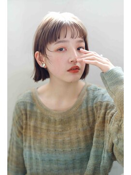 ネル 千早 香椎(nell.) 切りっぱなしボブ/小顔ボブ/ミニボブ/ラインボブ/コンパクトボブ