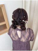 ツインアレンジ ツインお団子 参列ヘア イベントヘア ライブヘア
