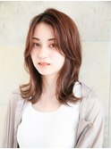 小顔外ハネミディアムボブ20代30代40代くびれミディ