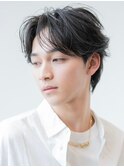 アッシュブラック/マッシュパーマ/刈り上げ/ツーブロック