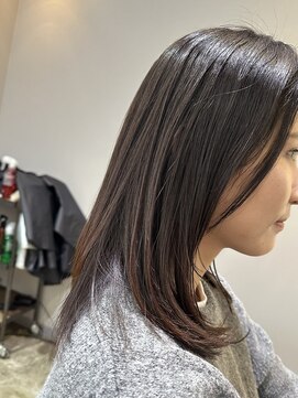 ワ ヘアー(wa-hair) 大人女性　艶レイヤーカット　 髪質改善　斜めバンク　20代30代