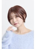 30代40代小顔カットショートボブ丸ブラウングレージュ