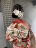 [振袖、訪問着着付け＋ヘアセット　TEL予約お願いします。］￥9350～￥12650