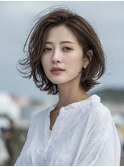 ☆ホワイトグレージュミニウルフデジタルパーマチェリーブラウン