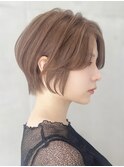 say.ショートボブひし形ショートダークレッドデザインカラー
