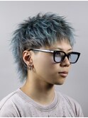 ベリショスパイキーショートべリーショートアップバングメンズ