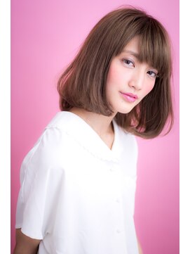 エルデ ナインズ ヘアー スタンド 川口店(elde 9's HAIR STAND) 23モーブカラーのワイドバングで大人かわいいくびれミディ 川口