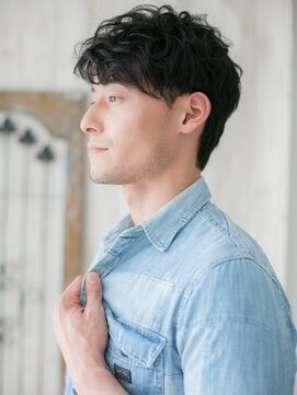 メンズヘア ビーセカンド 草加店(MENS HAIR B-2) ニュアンスパーマのモテ髪ツーブロックa(草加)(メンズカット)