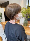 ブリーチなしマロンベージュ透明感☆伸ばしかけも可愛いショート