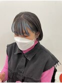 前髪インナーカラー×スカイブルーカラー