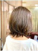 30代40代50代/くびれ/ミディアム/外ハネ/アッシュブラウン/小顔/