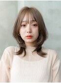 韓国レイヤーくびれシースルーバング小顔似合わせカット