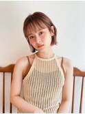 似合わせ小顔ボブ×ベージュカラー デザインカラー