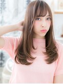 インナーカラー斜めバングフレンチガーリーc5越谷20代30代40代
