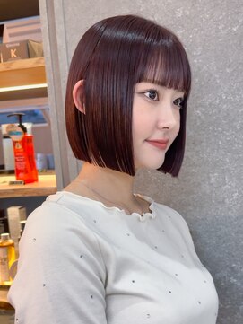 ロンド 表参道店(Lond) ◇ボブ 縮毛矯正 顔周りカット 表参道 髪質改善 ピンクカラー