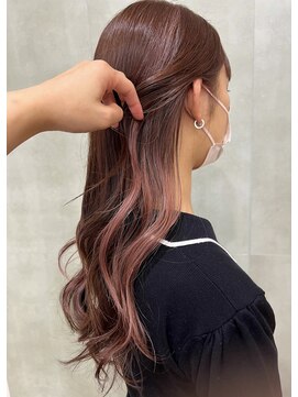 ヴィンスジオ 岐阜駅南(vince gio) コーラルピンクインナーカラー