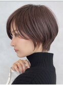 表参道大人ショートボブ顔周りレイヤーカットくびれショート40代